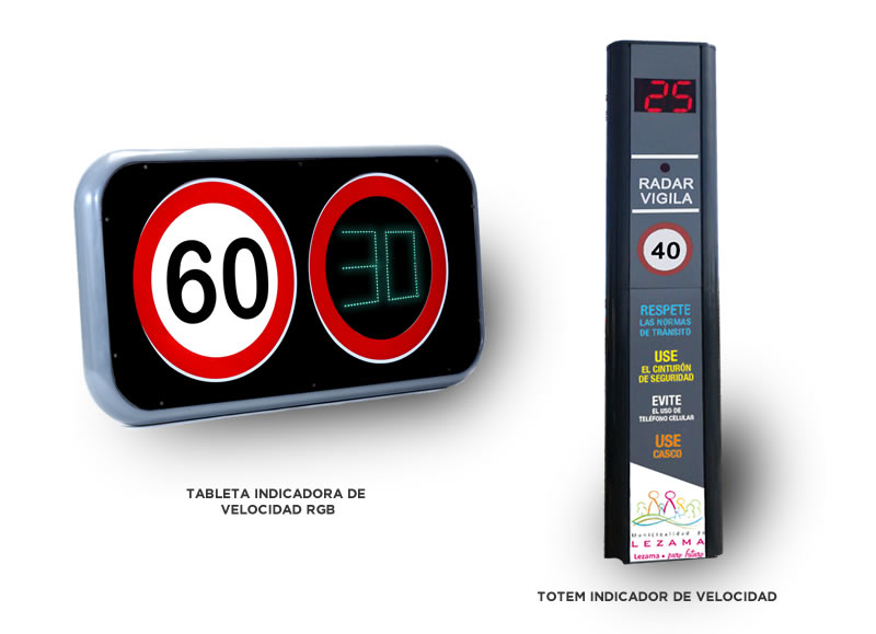 Indicadores de Velocidad para espacios reducidos, Indicador de Velocidad Rgb, Indicador de Velocidad Móvil & Totem Indicador de Velocidad